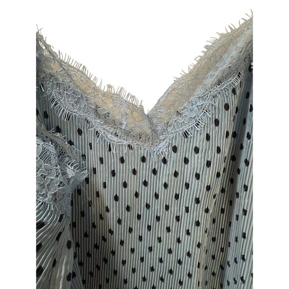 Free People Lace & Polka Dot Slip Dress Size 8 Blue - Picture 9 of 16
